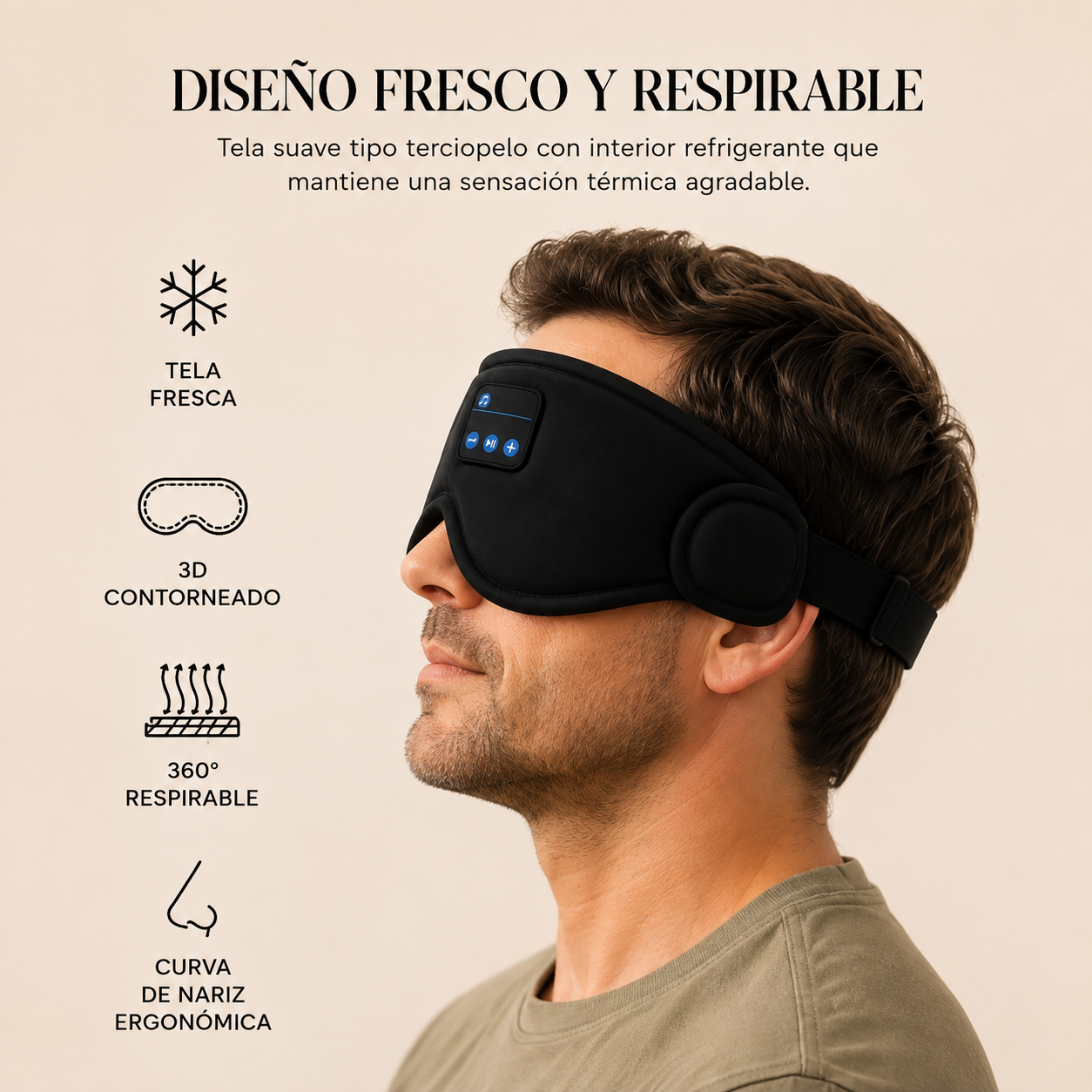 Antifaz con Auriculares Bluetooth SOMNA