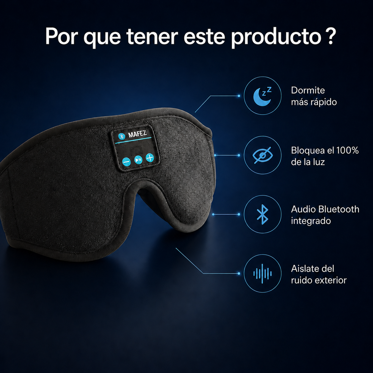Antifaz con Auriculares Bluetooth SOMNA
